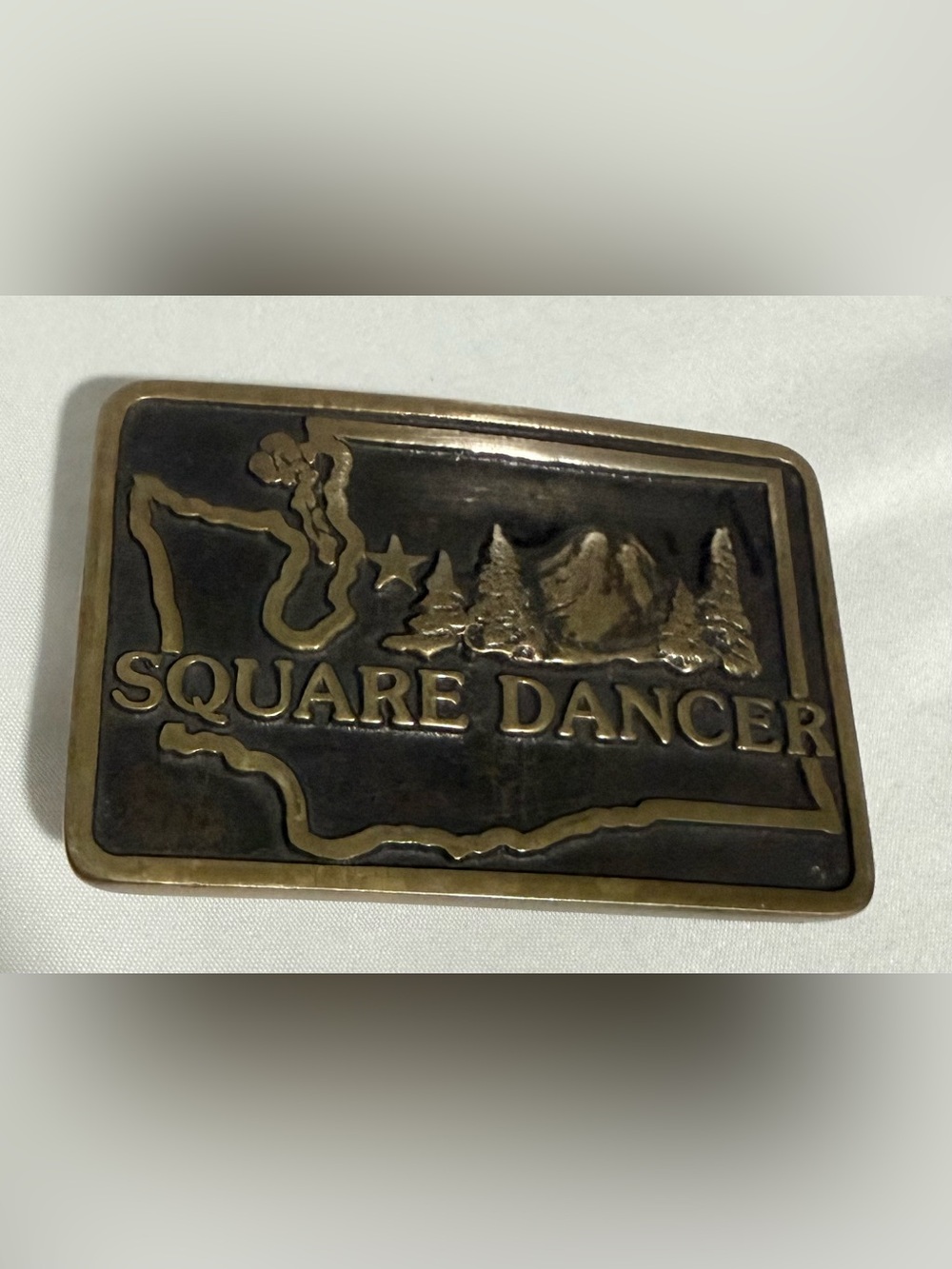 VTG 30th National Square Dance Convention Belt Buckle Seattle Wa1981 Made In USA